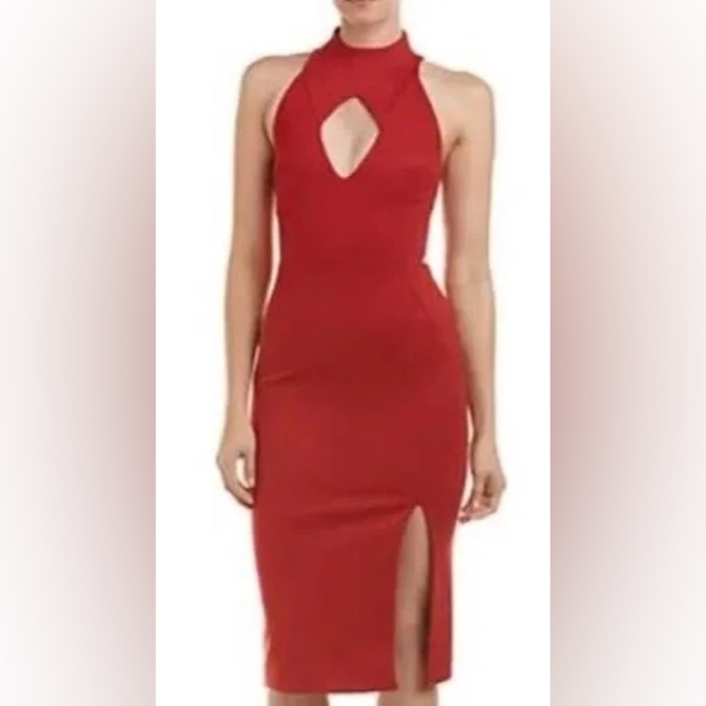 Nicholas Ponti Diamond Cut-Out Sleeveless Midi Dress Size 2 395 NEW!